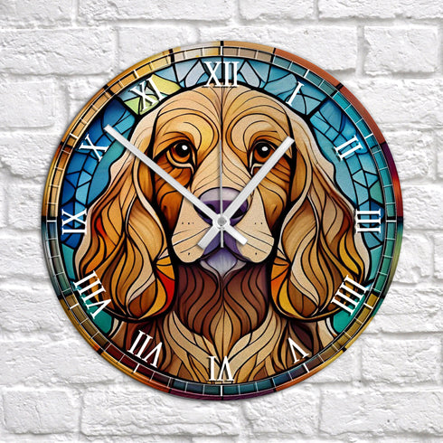 Cocker Spaniel Golden Suncatcher Effect Clock